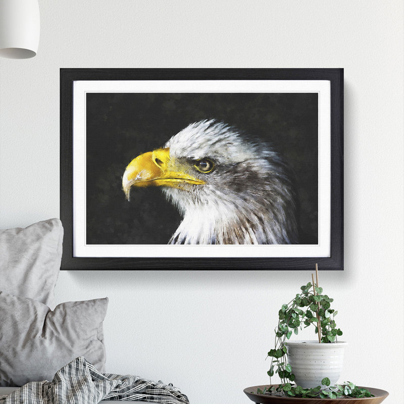 Bald Eagle Vol.1 - Picture Frame Painting, Black Framed, 36cm H x 48cm W x 2cm D