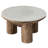 Ellison 33" Round Wood Coffee Table With Marble Top In Walnut