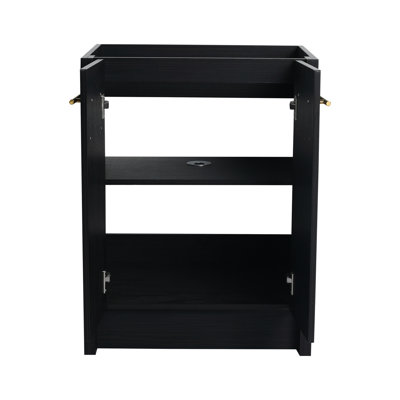 Modern 24" Freestanding Bathroom Vanity - Black Chestnut For Redesign Remodel