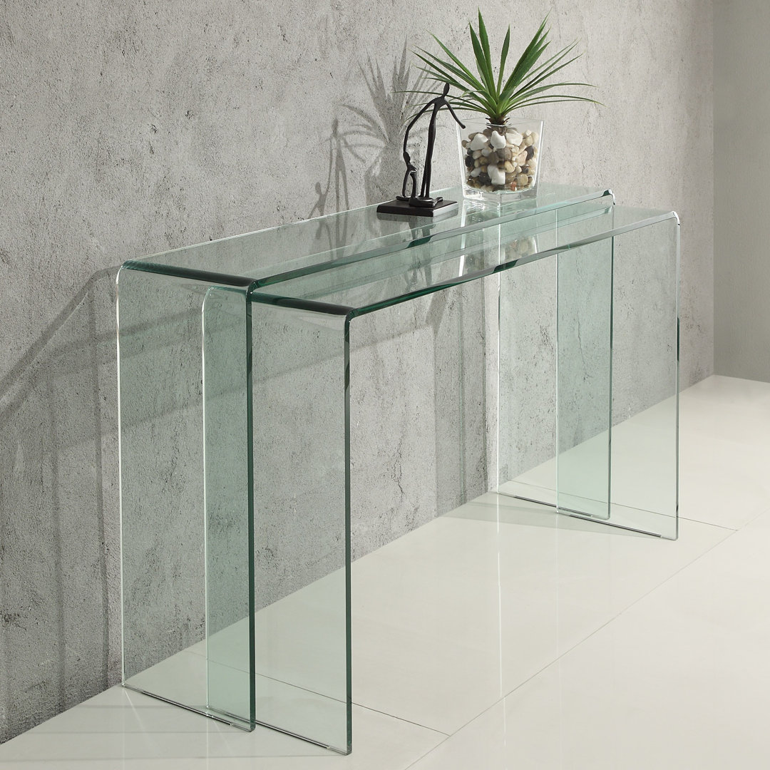 Grenada 51'' Glass Console Table Orren Ellis