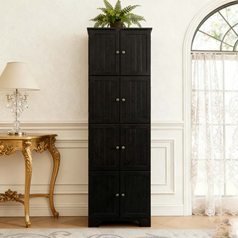 Armoire de rangement de 72,4 po de hauteur, Noir