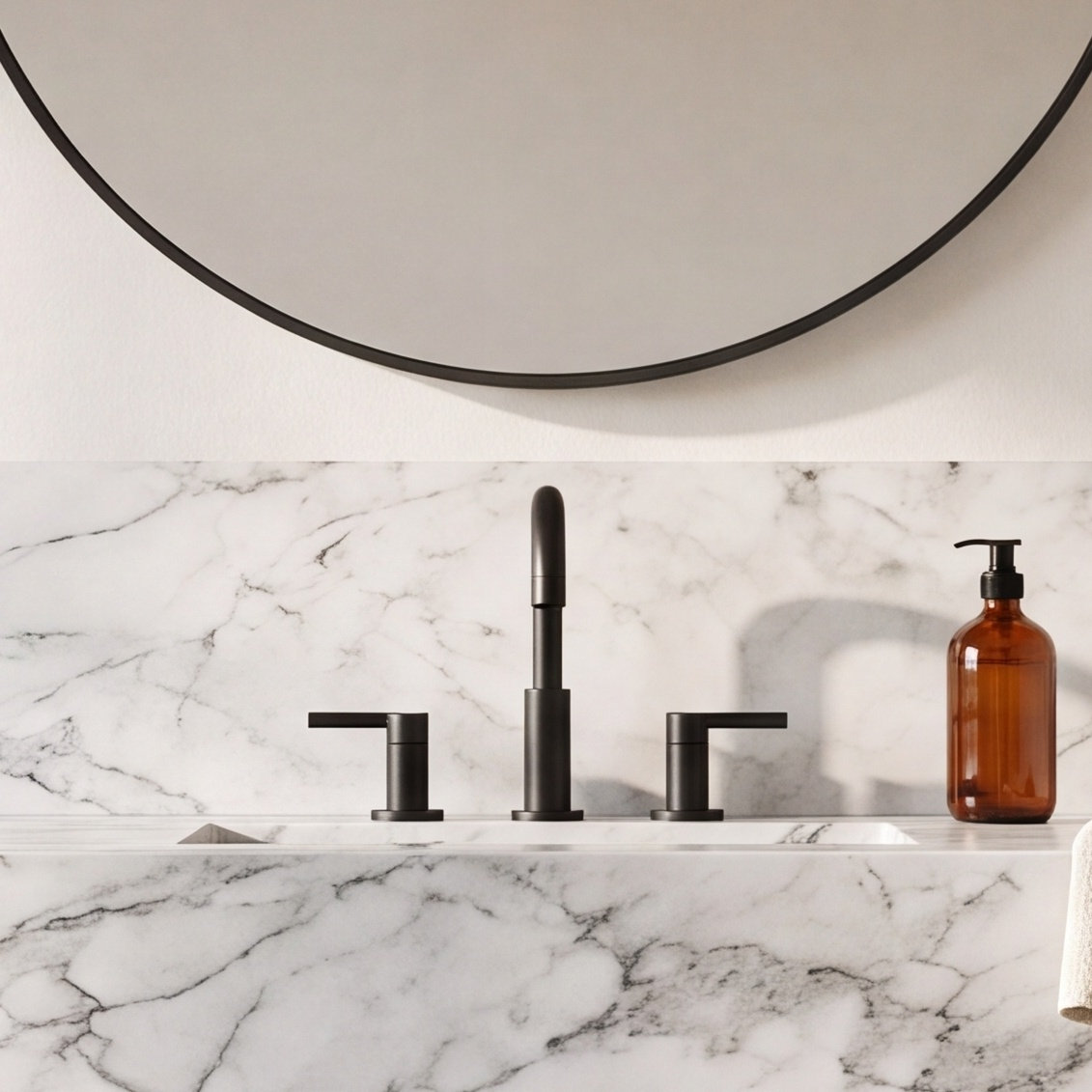Nicoli Pull-Down Widespread Bathroom Faucet, Matte Black