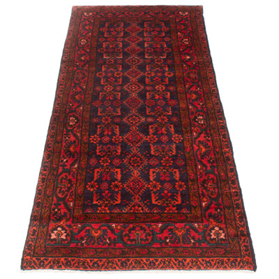 One-of-a-Kind 3'9" X 10'4" 1990s Runner Wool Area Rug in
