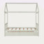 Structure de lit simple en bois massif avec lit gigogne simple de couleur blanche, aucun sommier tapissier requis