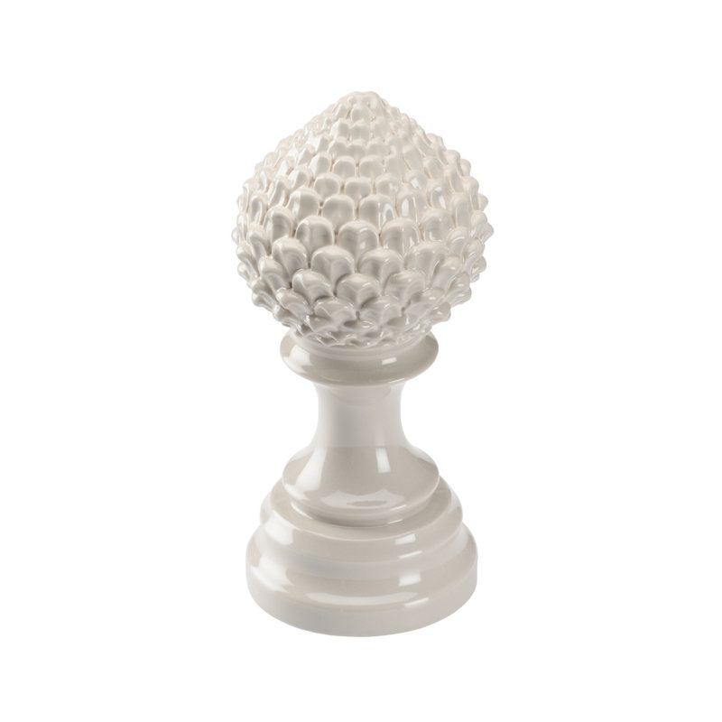 Fleuron artichaut, H 9,5 po x l 4,5 po x P 4,5 po, Glacis gris
