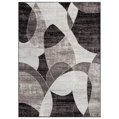 Rambo Contemporary Distressed Circle Area Rug