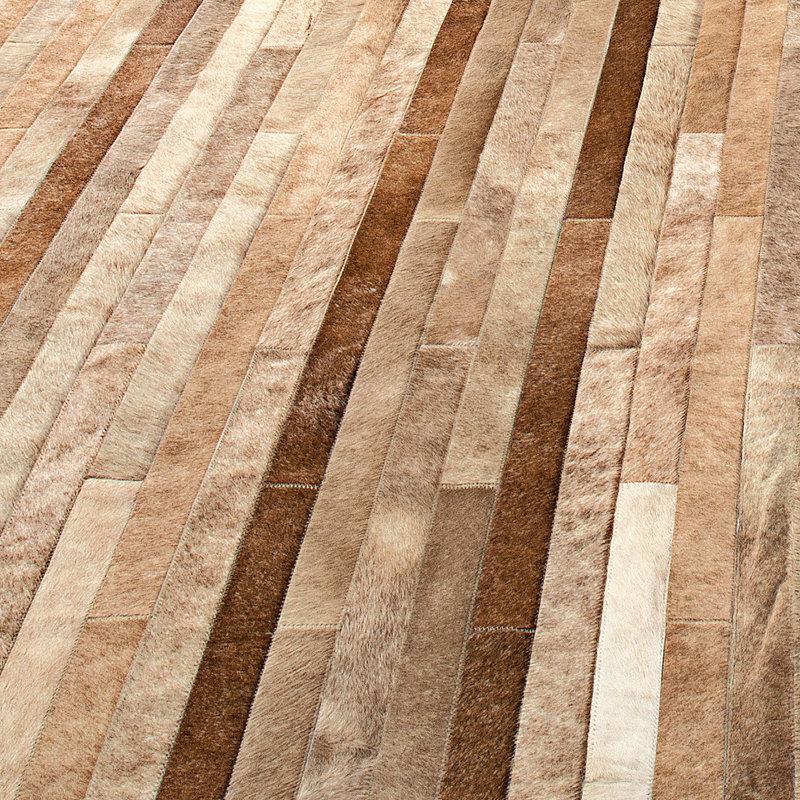 Tapis taupe / brun en cuir Poseidon, Rectangle de 6 pi x 9 pi