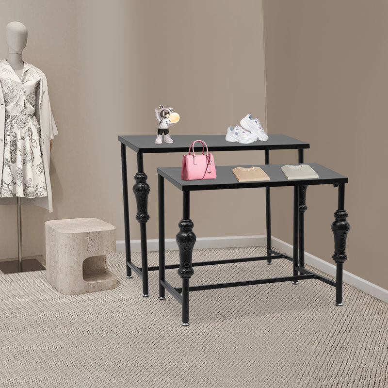 Industrial Retail Display Tables Standing Clothing Shoes Display Rack Storage Shelves