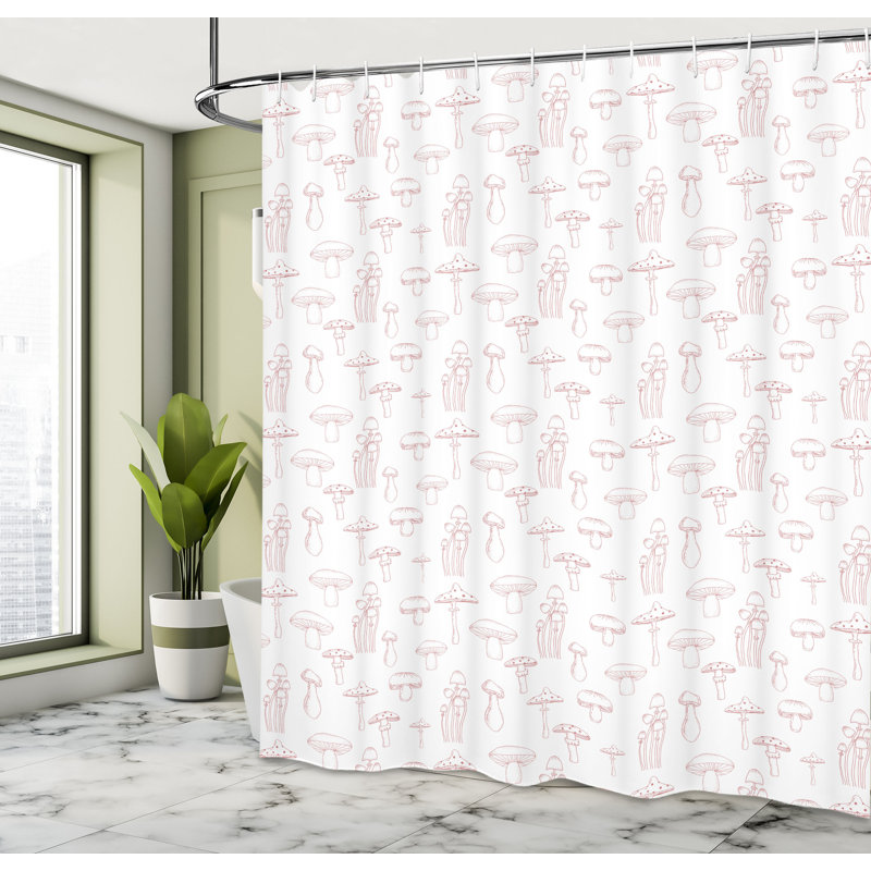 Shower Curtain with Hooks Included, 69" W x 70" L, Pale Maroon