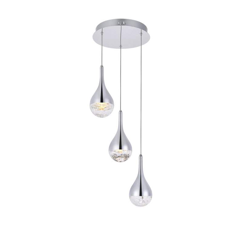 Carilyn - Light Cluster Teardrop LED Pendant, 9" H x 12" W x 12" D, 3