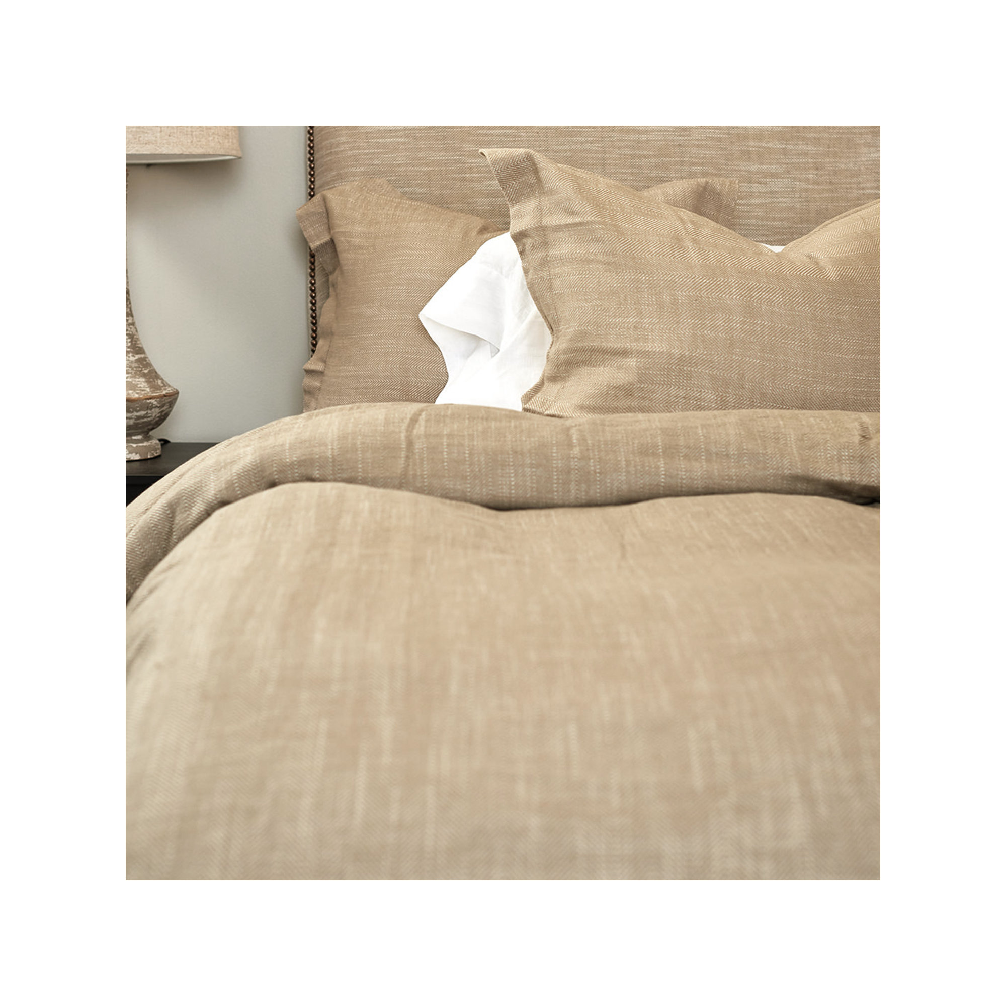 Lucas Cotton Sham Set, King, Natural