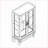 Curio Cabinet | Snow White American Retro Lighted Display with Tempered Glass Doors, Adjustable Shelves, Mirrored Back | MDF+glass-122577522