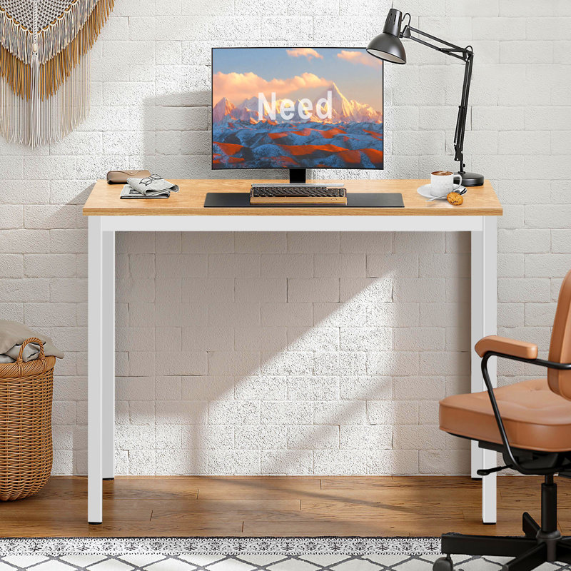 31.5'' W Rectangle Computer Desk, Oak/White, 29.53" H x 31.5" W x 15.75" D