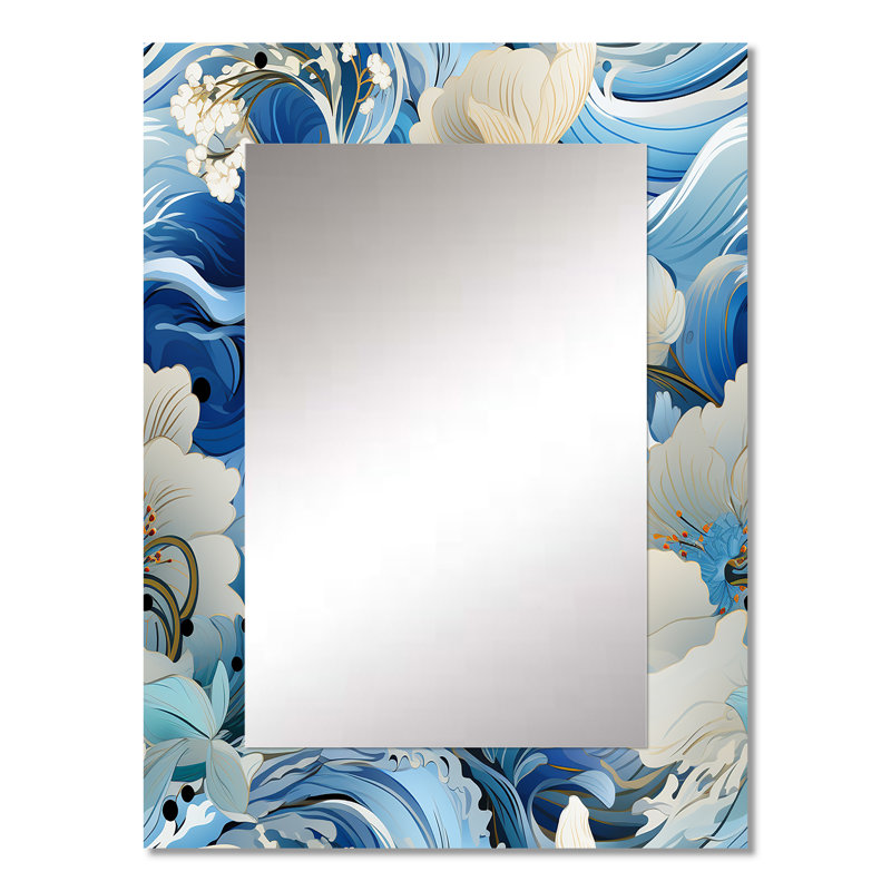 Motif cachemire Anastazas Coastal Breeze - miroir cachemire, miroir mural décoratif glam, 32 po x 24 po
