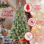 Arbre de Noël 5 pi avec 200 lumières DEL blanc chaud - 694 pointes en PVC et aiguilles dures, 51 pommes de pin, conception à branches articulées, support en métal robuste-1482165381-1482165378