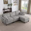 Canapé modulaire en chenille avec repose-pieds-743469947