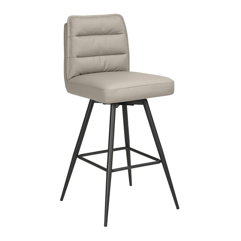 Upholstered Faux Leather Bar Stool