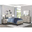 Chambre à coucher 2 Table de chevet en gris - glissières centrales en métal avec teinture 2 tiroirs