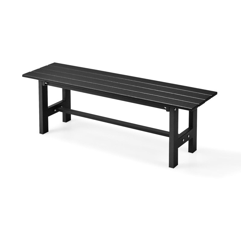 High-Density Polyethylene (HDPE) Outdoor Bench, Black