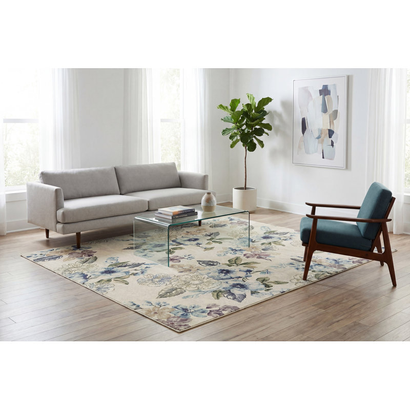 Makiver Floral Indoor Rug, Rectangle 2' x 3'11"