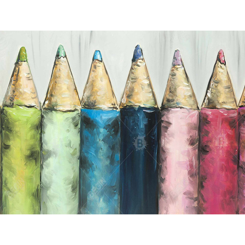Colouring Pencils Framed Canvas - Home Decor Art Piece