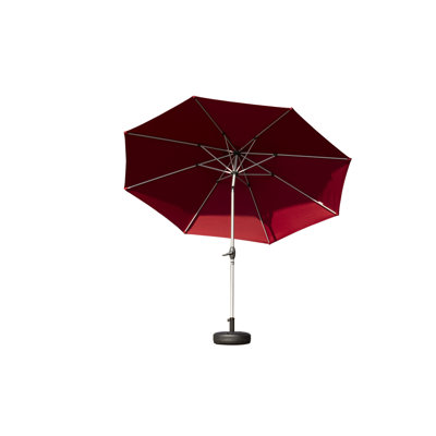 Parasol d'extérieur 10 pi, rouge brique, protégé et imperméable, 8 nervures robustes avec manivelle à bouton-poussoir pratique pour le jardin, la terrasse, la piscine, parasol de patio rouge de 10 pi, cour arrière simple