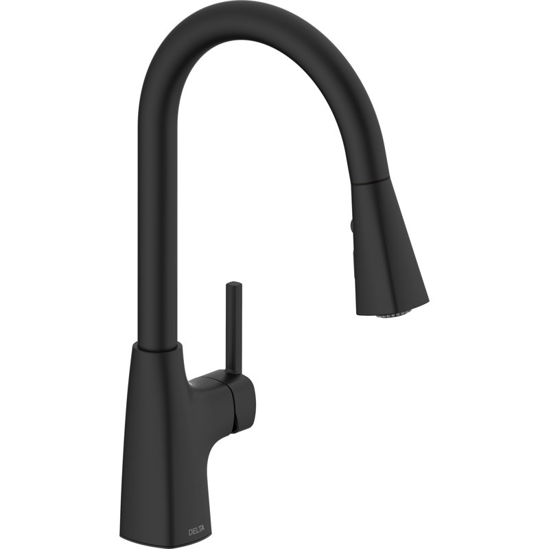 Pull Down Single Handle Kitchen Faucet, Black