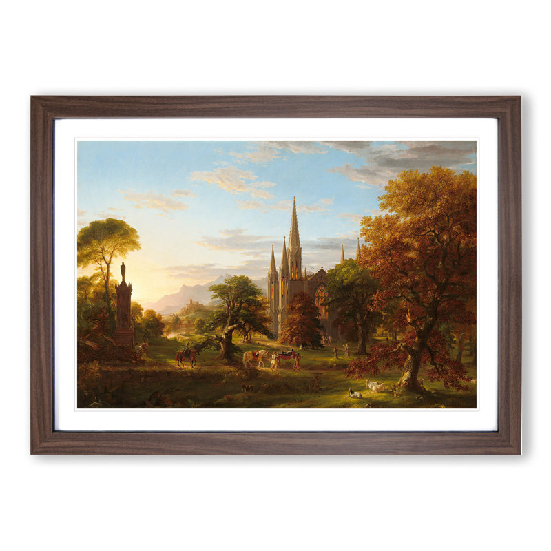 The Return by Thomas Cole - Picture Frame Painting, 36cm H x 48cm W x 2cm D, Walnut Framed