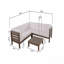 Ensemble de canapé modulaire en bois blanc avec patio à coussins-1105286853