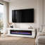 Meuble télé Orry avec foyer intégré, haut-parleur Bluetooth, blanc brillant 71 pouces-137563213-137563214