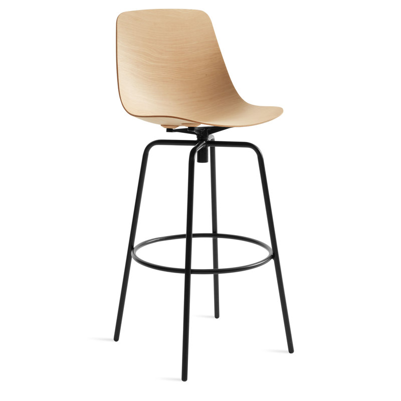 Clean Cut Swivel Stool with Metal Frame, Bar Stool (31" Seat Height), White Oak