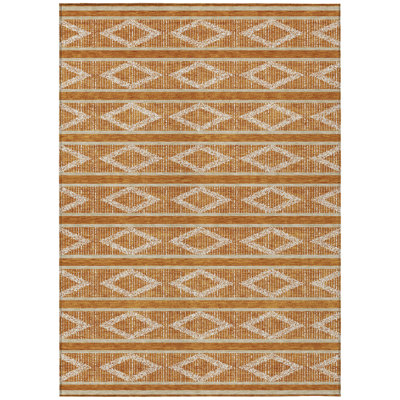 Lume Orange Washable Indoor-Outdoor Rug - 