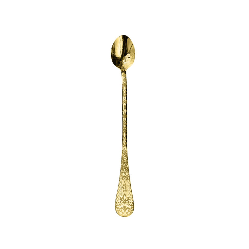Casablanca Stainless Steel Iced Beverage Spoon, Oro
