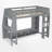 Wooden Gaming Loft Bed with Desk, Multi-Storage Shelves, LED Lights & Hanging Clothes Rack- Ideal for Bedroom, Dorm, and Home Office-1771373528-1771373529
