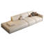 Canapé modulaire beige en cuir véritable-474331664