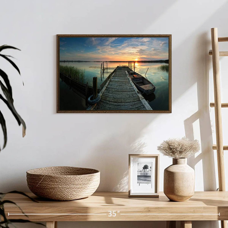 Fishing Trip, 19" X 13", Floating Frame Walnut