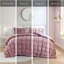 Édredon 3 pièces double / grand - face en velours, envers en microfibre, bourre en duvet synthétique, surpiqûres 3D, boîte, lavable à la machine, rose pour l'hiver, 3 pièces avec envers, rembourrage, couture, confort pour la saison froide-118758509-118758513