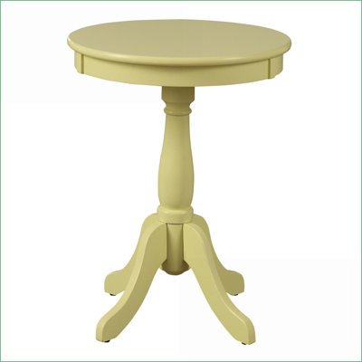 Table basse de chalet jaune clair avec piédestal tourné - bois massif et amp; Panneau de fibres à densité moyenne, stable pour la salle à manger / salon