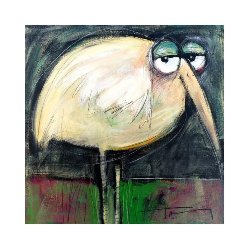 Rotund Bird by Tim Nyberg - Wrapped Canvas Painting, 66.04 cm H x 66.04 cm W x 3.175 cm D