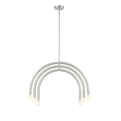 Yula 6-Light Chandelier in Brushed Nickel