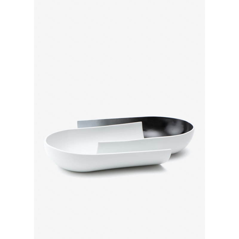 Nexus Porcelain Fruit Bowl, Black/White
