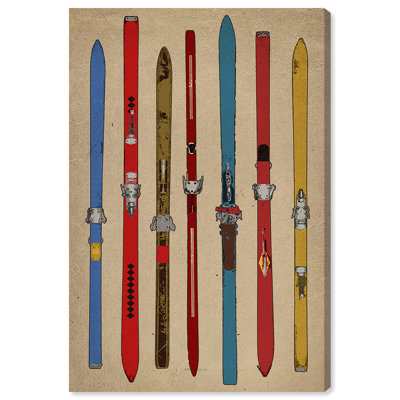 « Sports and Teams Vintage Skis II » - reproduction d'art graphique sur toile