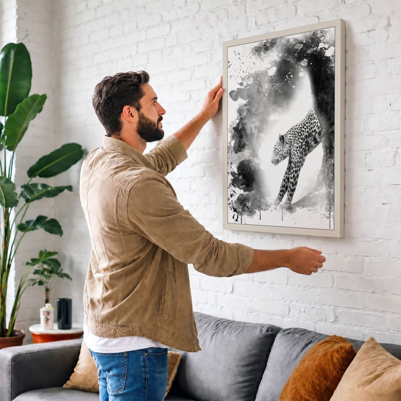 Leopard Dissolving Modern - Print, 24x16 - 61.0 x 40.6 cm, Sage Border