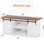 Buffet Farmhouse, rangement pour bar à café avec portes de grange coulissantes, tablette pour la maison, blanc