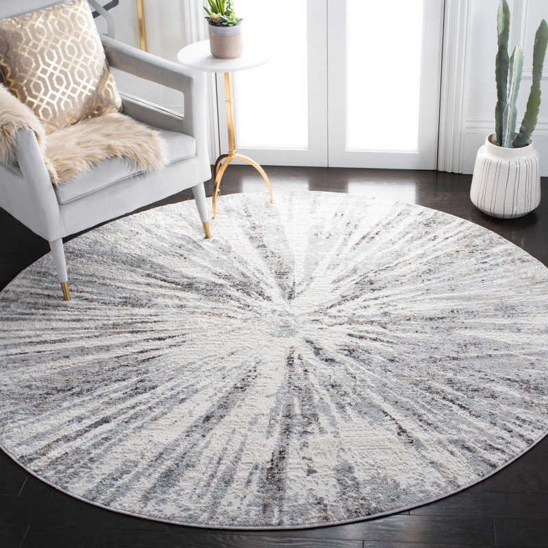 Koziol Cotton Abstract Rug, Round 6'7"