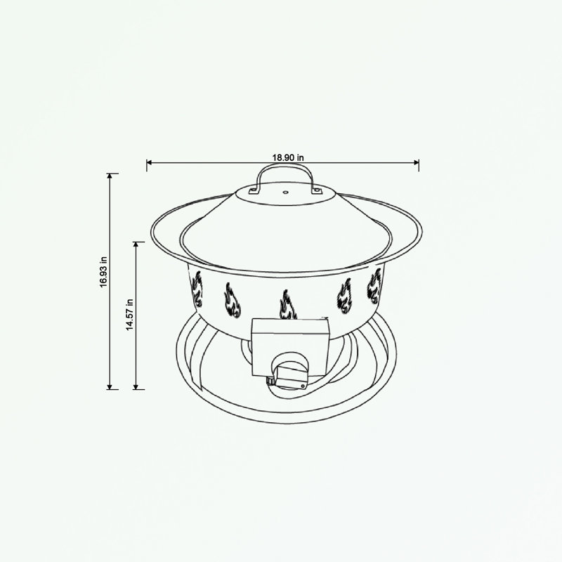 Outdoor Steel Portable Fire Pit with Lava Rocks