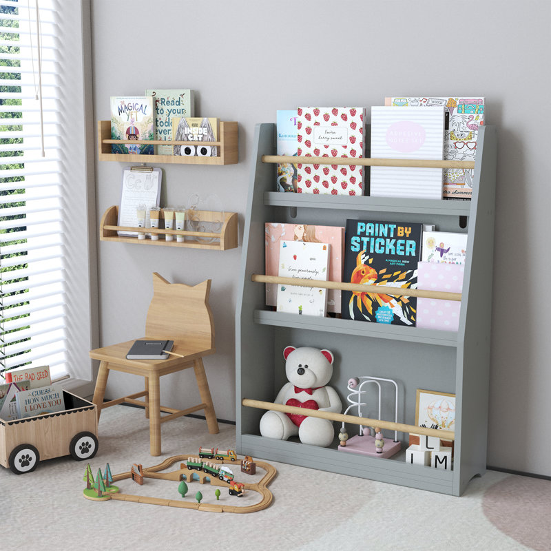 Bibliothèque pour enfants à 3 niveaux, Gris