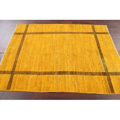 Tapis jaune Gabbeh 5 x 6