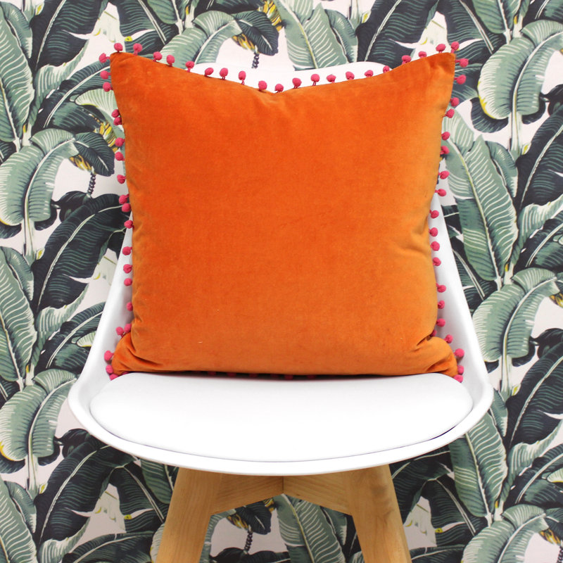 Square Throw Cushion, Orange