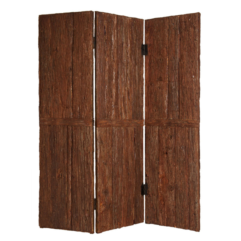 Pare-étincelles en bois brun, 72" H x 62" L x 2" D
